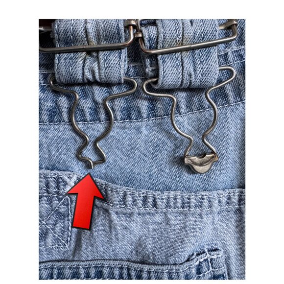 Looney Tunes Tweety Bird Distressed Denim Overall Shorts 90s–Y2K Size XL Vintage - Picture 11 of 11